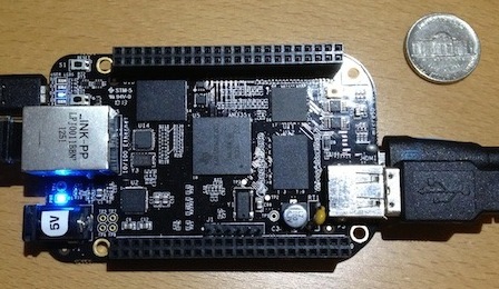 BeagleBone Black running Linux & Node.js.