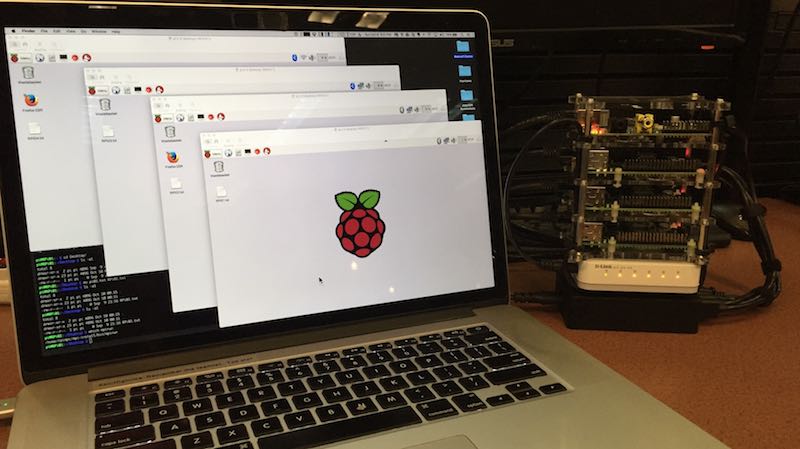 Raspberry Pi cluster controlled via VNC