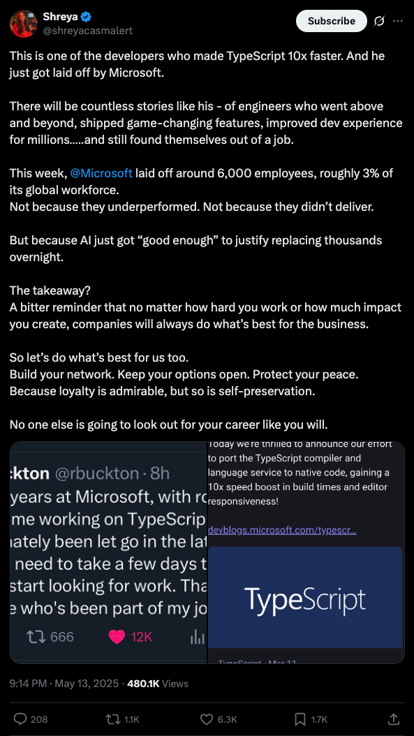 AI + Microsoft layoffs