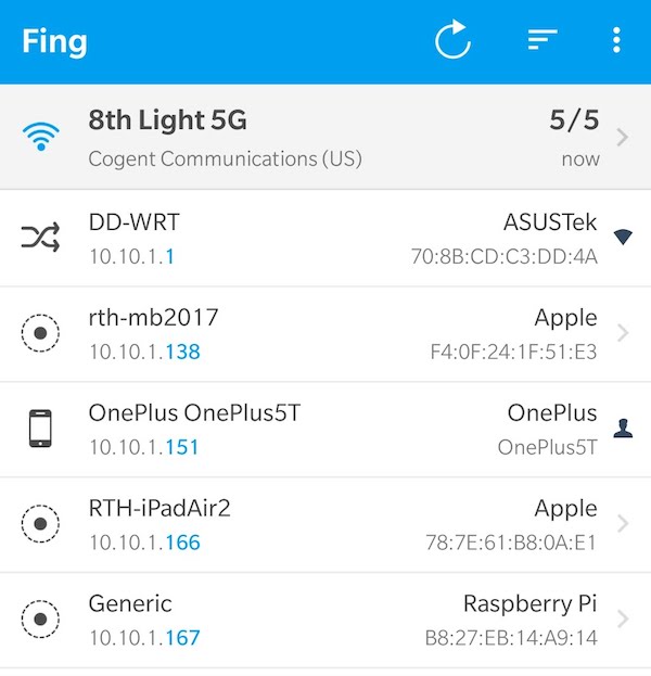 Fing network scanner for Android