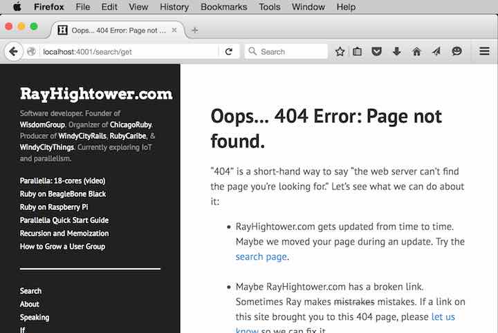 Firefox 404 lunrjs search