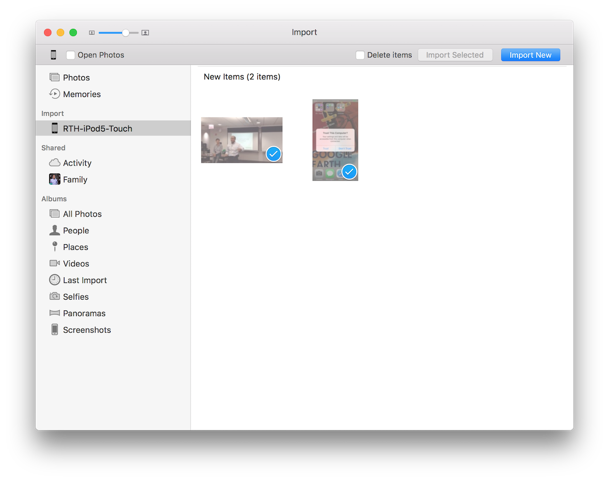 Photos app on Mac OS X