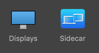 Sidecar icon in macOS Catalina